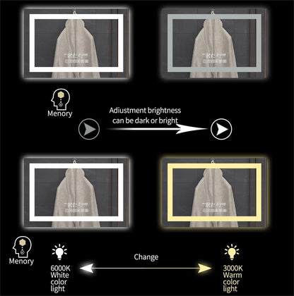 36"x28" Bathroom LED Mirror with Wireless Speaker-Inlaid